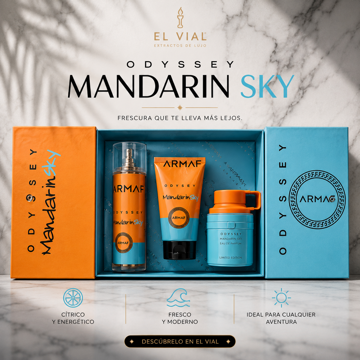 Kit Mandarin Sky Perfume + Splash +Crema Corporal